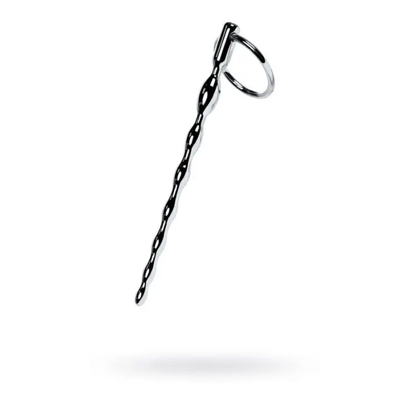 Silver Metal Braided Urethral Plug w Replaceable Ring Metal Discreet Intimate Essentials.