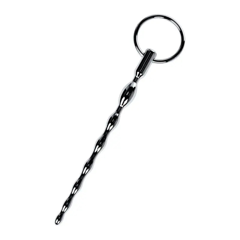 Silver Metal Braided Urethral Plug w Replaceable Ring Metal Discreet Intimate Essentials.
