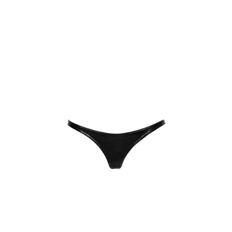 Snake Wetlook Thong Noir Discreet Intimate Essentials.