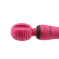 PalmPower Groove Mini Wand Fuchsia close-up showcasing textured head for intimate essentials for her.
