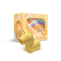 Unihorn Bean Blossom unicorn vibrator with soft silicone in playful yellow packaging, designed for flirtatious fantasies.