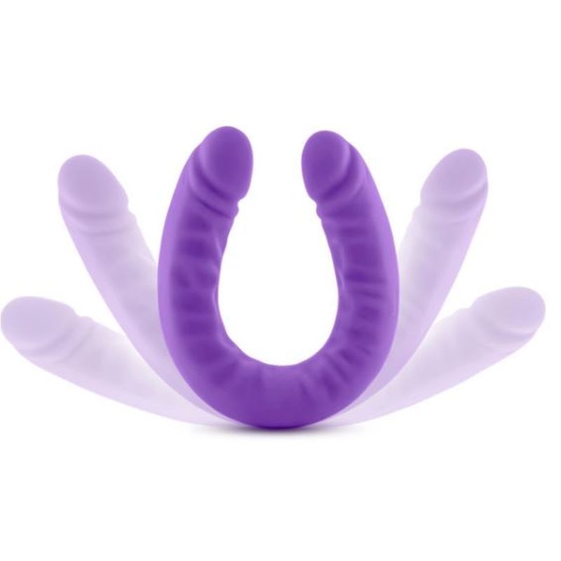 Ruse Silicone Slim 18in Purple Double Dong, a purple silicone double dildo for adventurous pleasure and double penetration.
