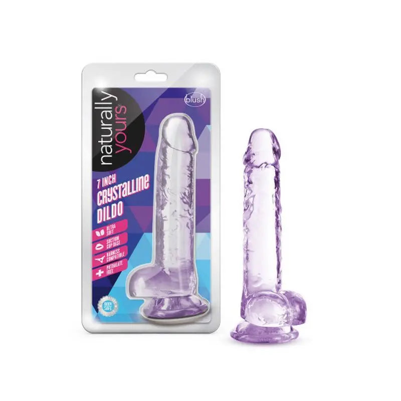 Naturally Yours 7" Crystaline Dildo Amethyst Naturally Yours Discreet Intimate Essentials.