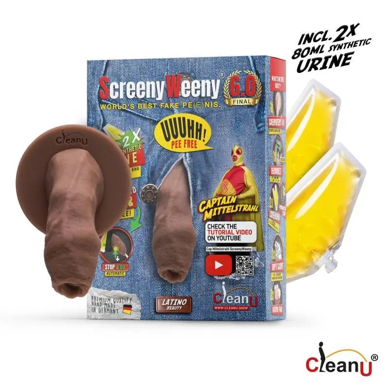 Screeny Weeny 6.0 Uncut Latino Brown ScreenyWeeny Discreet Intimate Essentials.