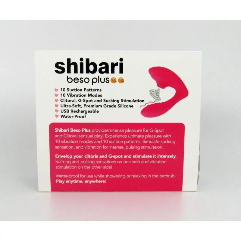Shibari Beso Plus G-Spot and Clitoral Vibrator Pink Shibari Discreet Intimate Essentials.