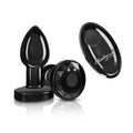 Cheeky Charms gunmetal rechargeable vibrating butt plug with remote featuring sleek design and waterproof capabilities.