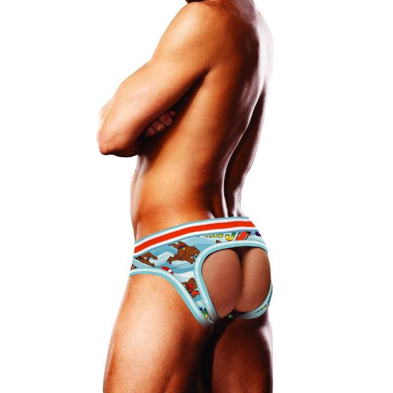 Prowler Gaywatch Bears Open Back Brief showcasing fun design, ideal open back briefs for gay men.