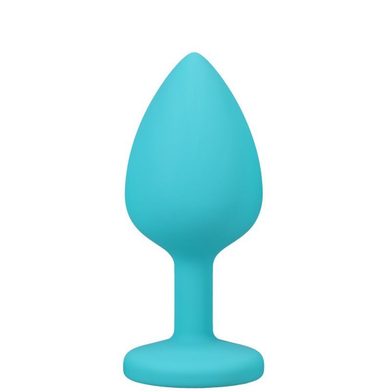 Silicone anal trainer set - teal spade butt plug, soft silicone, tapered tip for beginners, safe for anal play.