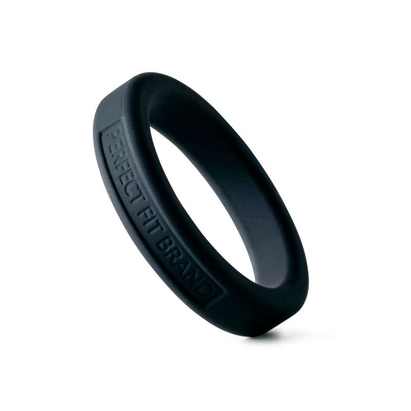 Classic silicone penis ring 44mm in black, featuring a comfortable and stretchy design for enhanced performance.