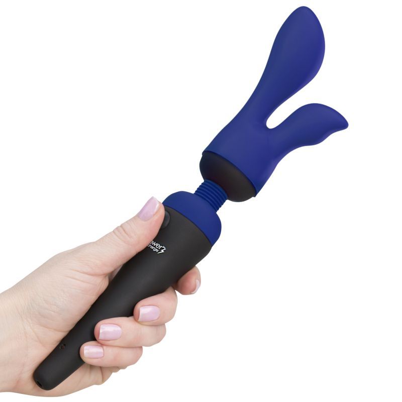 PalmSensual massager heads blue attachment for PalmPower wand, enhancing versatility and pleasure.