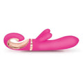 G-spot vibrator with dual stimulation, pink rabbit vibe with powerful motors for enhanced pleasure.