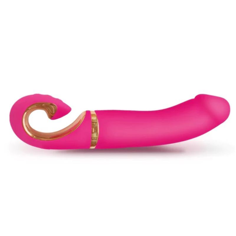 G-Jay mini vaginal vibrator in vibrant pink with a sleek design and luxurious gold accents.