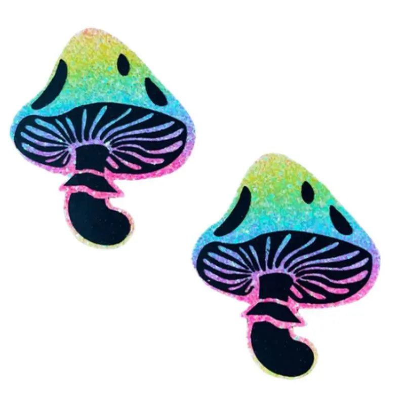 Rainbow Blacklight Glitter Toadstool Pasties Neva Nude Discreet Intimate Essentials.
