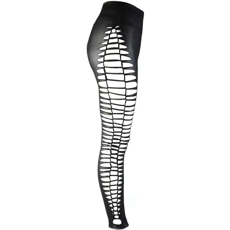 Stretch Wetlook Cut Out Leggings Black Axami Lingerie Discreet Intimate Essentials.