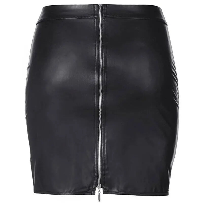 Stretch Wetlook Mesh Criss Cross Skirt Black Axami Lingerie Discreet Intimate Essentials.