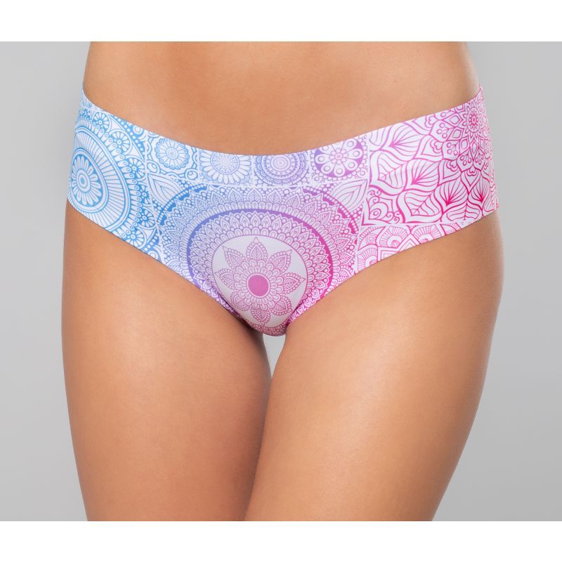 Comfortable mandala thong with colorful mandala design for a unique lingerie experience.
