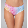 Mandala Happiness Thong showcasing colorful design, a comfortable moisture-wicking thong for everyday wear.