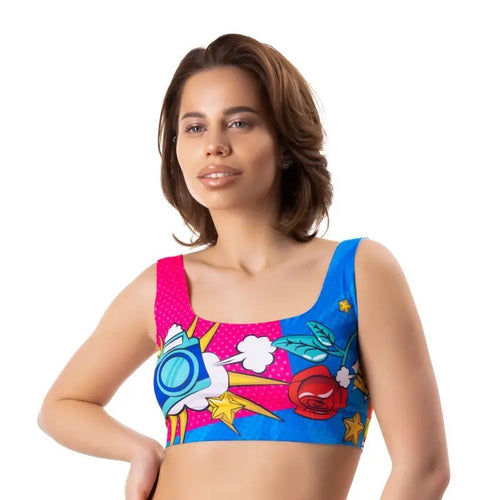 Comics Curios Crop Top Mememe Lingerie Discreet Intimate Essentials.