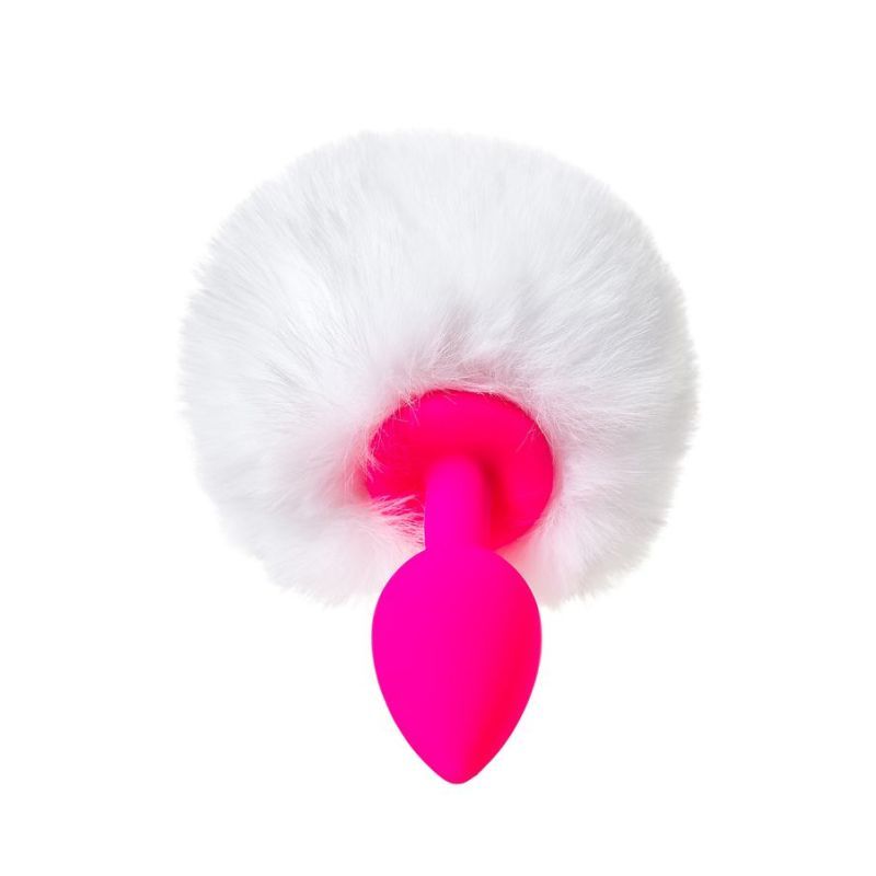 ToDo Sweet Bunny Anal Plug in pink silicone with a fluffy white bunny tail, perfect for beginners and experienced users.
