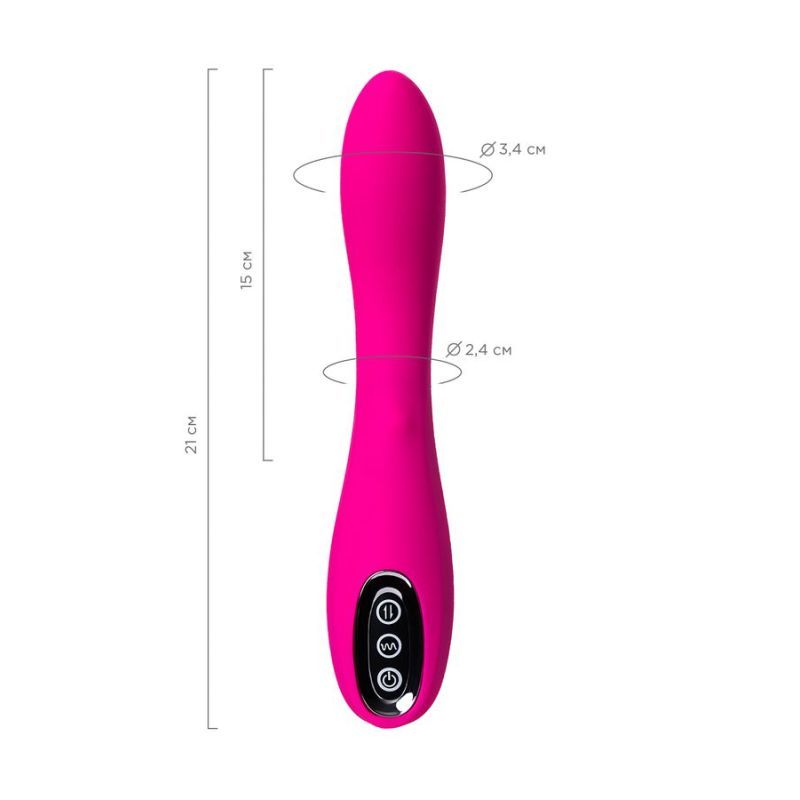 JOS Beadsy rolling bead vibrator dimensions showing length and width in hot pink color.