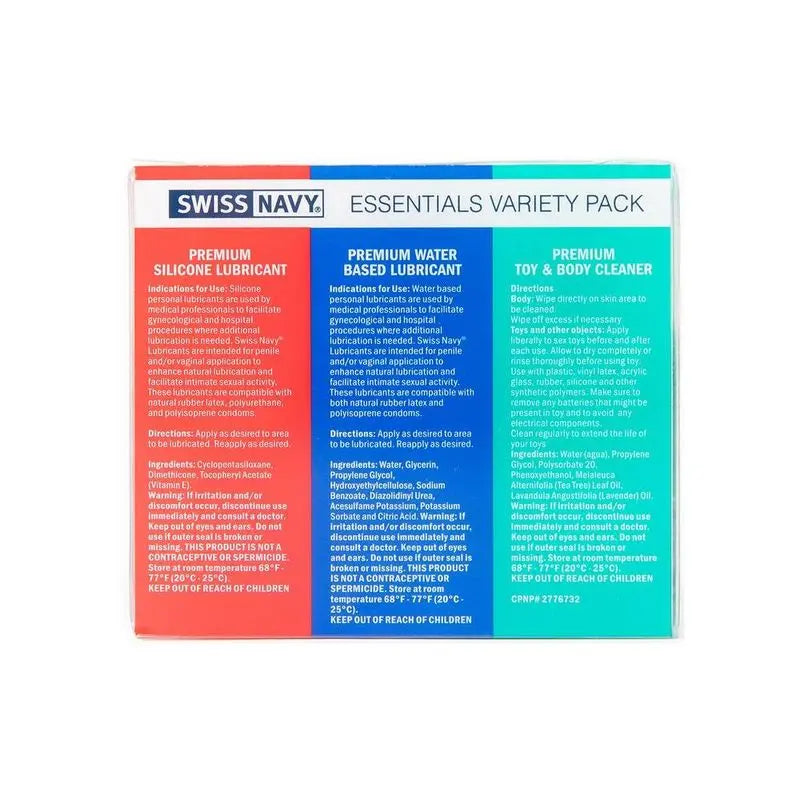 Swiss Navy Essentials 30ml Lubricant Travel Kit Swiss Navy Discreet Intimate Essentials.