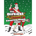 Cover of The Dirtiest Christmas Colouring Book Ever featuring playful Santa, for adults only, with a humorous design.