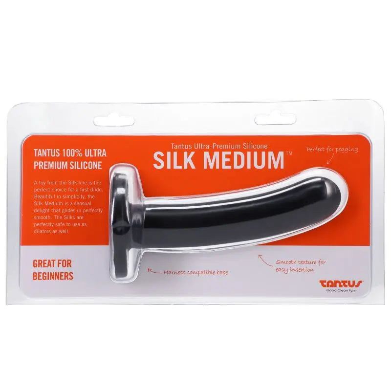 Silk Dildo Medium Onyx Tantus Discreet Intimate Essentials.
