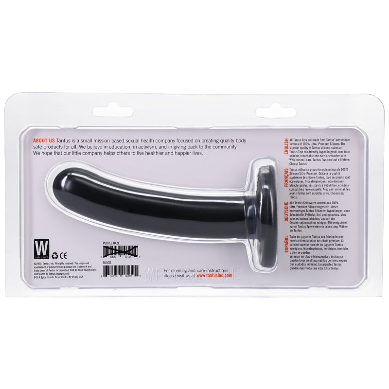 Silk medium dildo packaging showcasing a safe and easy-to-clean toy made from 100% Ultra-Premium Silicone.