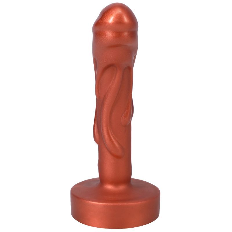 Mini Magma Dildo Copper, small silicone textured dildo for G-Spot and P-Spot stimulation, suitable for intimate adventures.