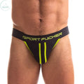 Affordable quality Jersey Jock Black/Green  from Sport Fucker by Discreet Intimate Essentials with Discreet Delivery 