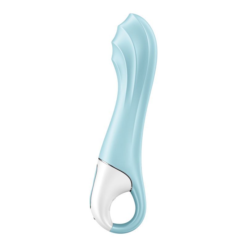 Satisfyer Air Pump Vibrator 5+ Blue, an app controlled air pump vibrator designed for enhanced pleasure and vibration control.