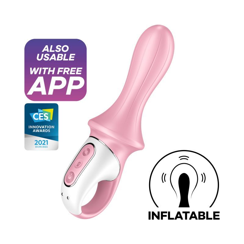 Satisfyer Air Pump Booty 5 vibrator with inflatable shaft and app control for enhanced pleasure.