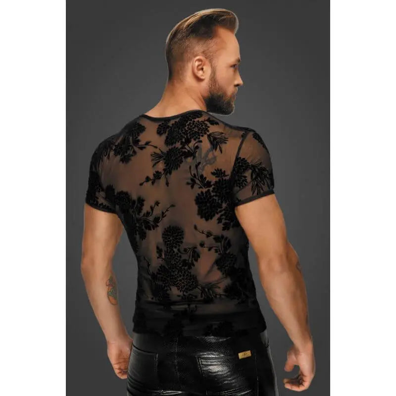 Flock Embroidery T-Shirt Noir Discreet Intimate Essentials.