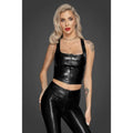 Snake Wetlook Top with Zipper Noir Discreet Intimate Essentials.