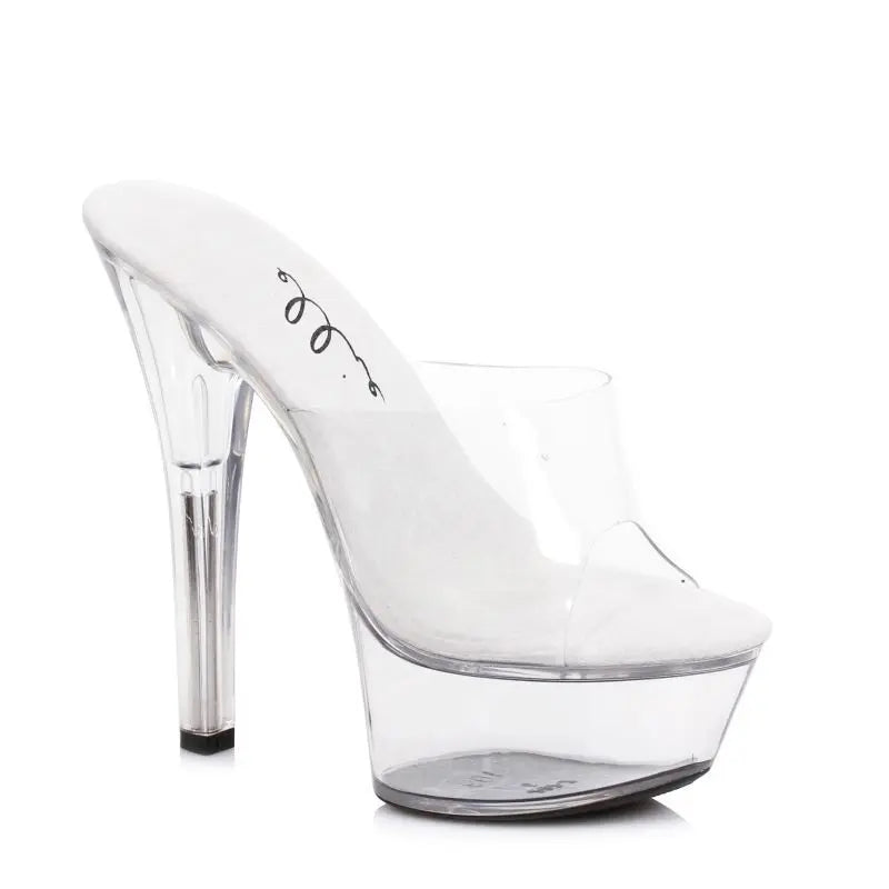 Slip On Sandal Clear 6in Ellie Shoes Discreet Intimate Essentials.