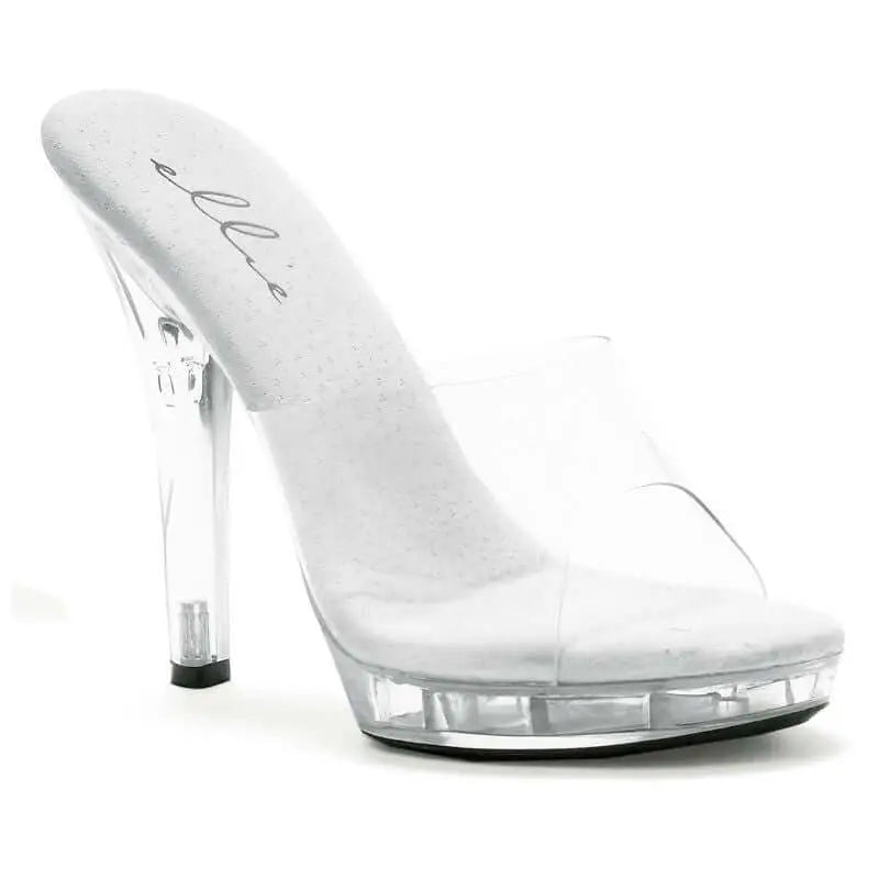 Slip On Sandal Clear 5in Ellie Shoes Discreet Intimate Essentials.
