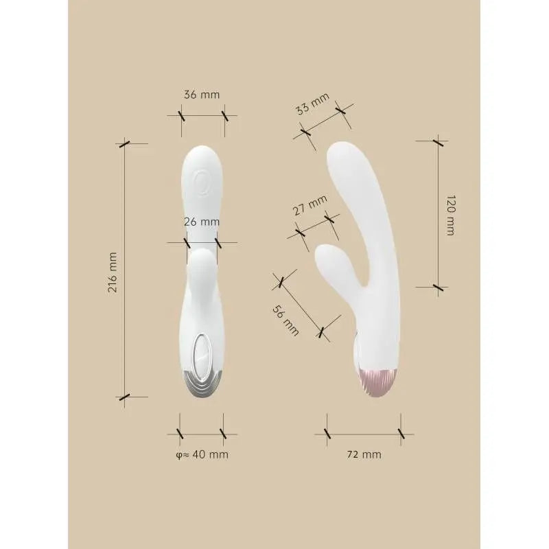 Pada Rabbit and G-Spot Pulsing Vibrator White Drywell Discreet Intimate Essentials.