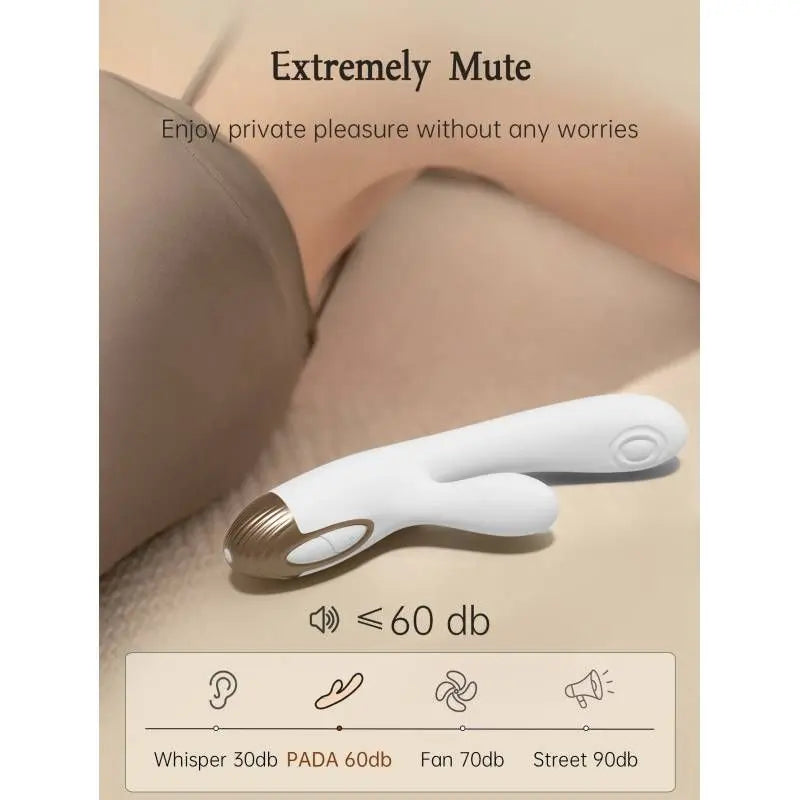 Pada Rabbit and G-Spot Pulsing Vibrator White Drywell Discreet Intimate Essentials.