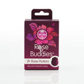 Skins Rose Buddies The Rose Flutterz packaging for clitoral vibrator with flicking action, featuring vibrant floral design.