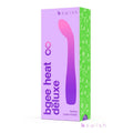 Bgee Heat Infinite Deluxe Sweet Lavender packaging for heated silicone vibrator with vibrant colors and design.