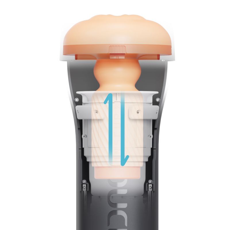 Inscup 3 Thrusting and Contraction Masturbator internal mechanism showing thrusting action.