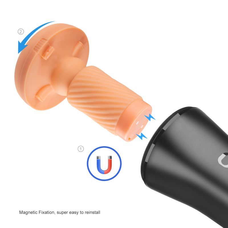 Inscup 3 Thrusting and Contraction Masturbator featuring magnetic fixation for easy reinstallation.