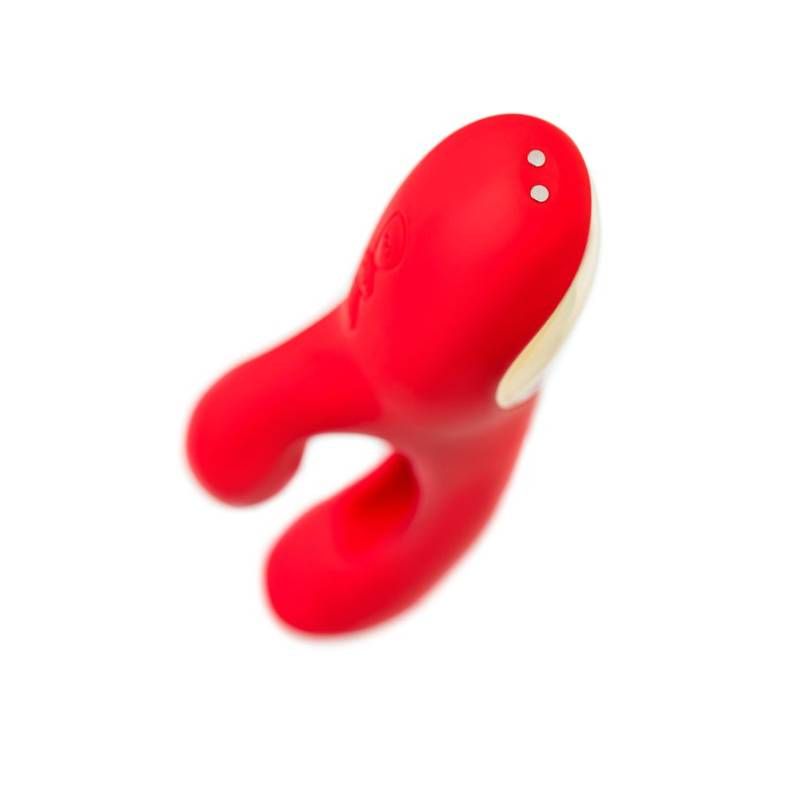JOS Patti Moving Tongue Rabbit Vibrator Red with dual stimulation features and sleek design for enhanced pleasure.