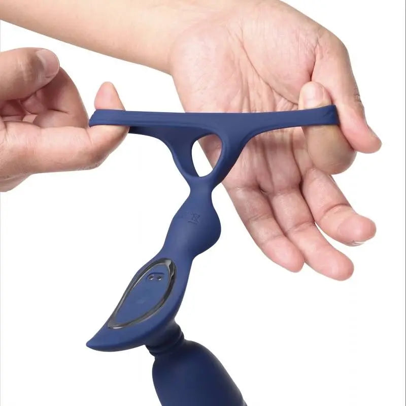 Affordable quality Ring n Rear Dual Thrusting Anal Probe with Cockring and Remote  from Arosum by Discreet Intimate Essentials with Discreet Delivery 