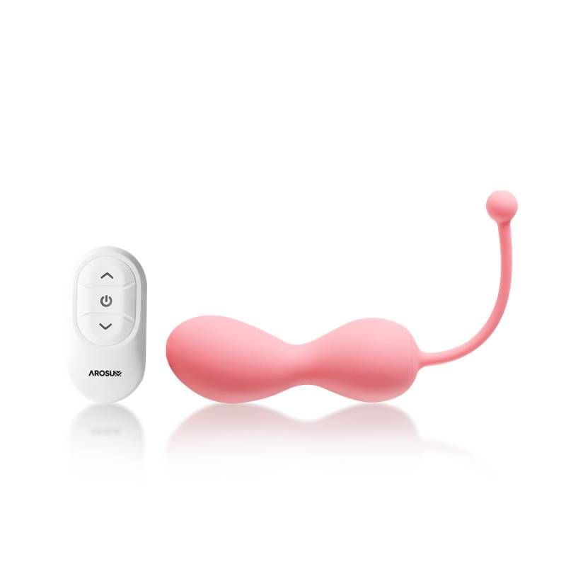 remote kegel balls with white remote and pink silicone design for pelvic floor exercises and enhanced G-Spot stimulation.