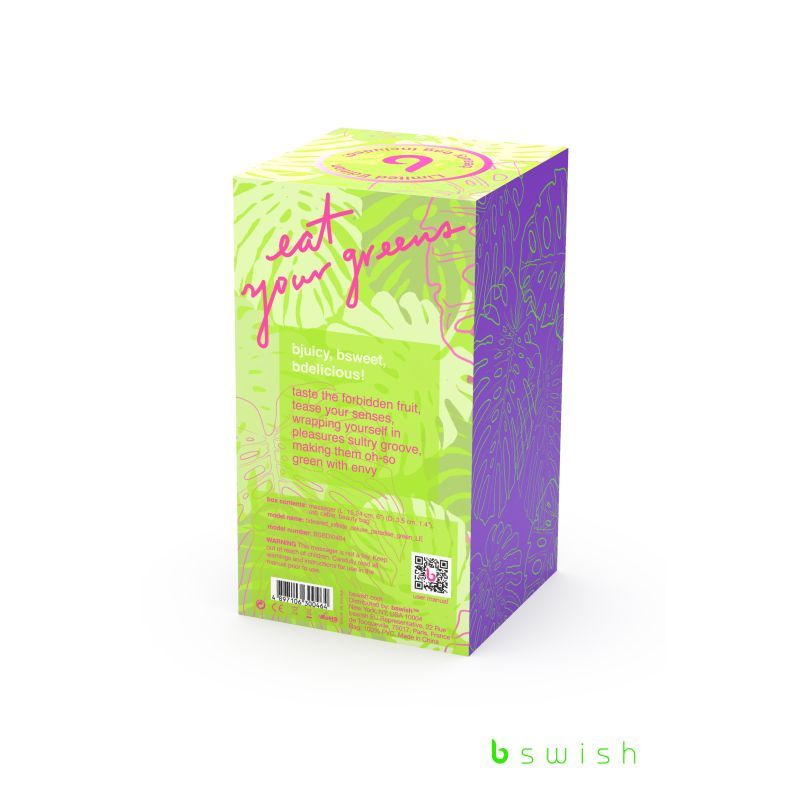 Bdesired Infinite Deluxe Paradise Green box showcasing vibrant packaging with green and purple design.