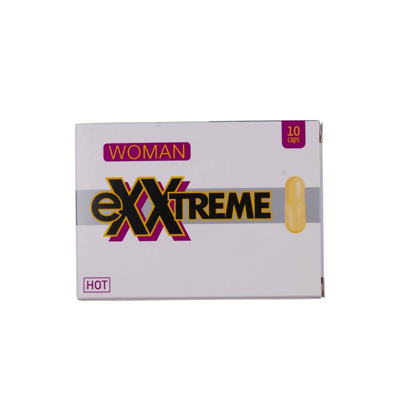 Exxtreme Libido Pills Woman 10 Pc packaging featuring 10 capsules for enhancing female libido and intimacy.