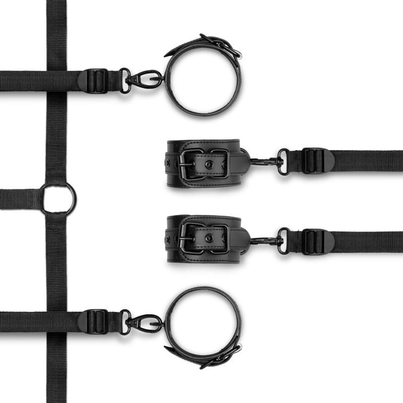 Under The Bed Restraint Bondage Set featuring adjustable straps and faux leather cuffs for ultimate comfort.