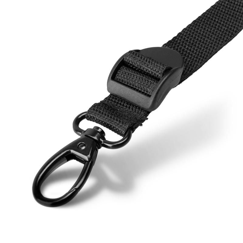 Close-up of an adjustable strap from the Under The Bed Restraint Bondage Set, featuring a durable clip.