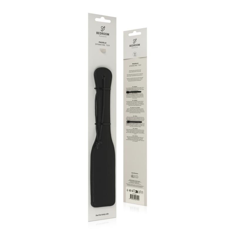 Faux Leather Paddle Black, perfect for intense BDSM play with a durable design and comfortable grip.